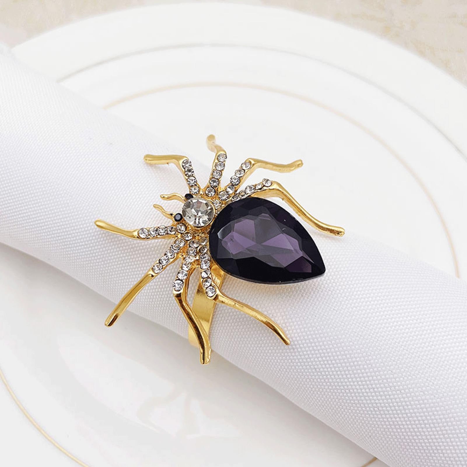4 Stück Halloween Serviettenringe Schwarz – Skelett-Hand Design Aus Metall, Für Gruselige Tischdekoration
