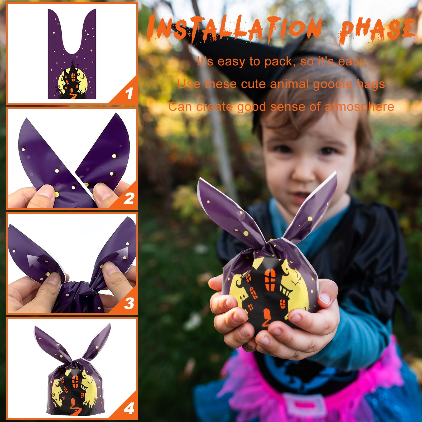 50PCS Sachet D’Oreilles De Lapin Probuk 14 * 23cm 10 Motifs Différents