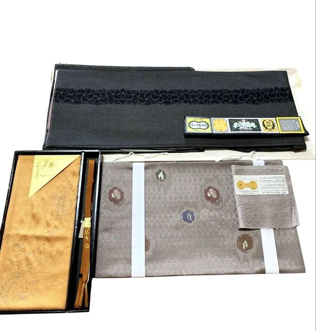 着物正絹　未使用　紬着物　六通袋帯　帯揚げ帯締め Amazon.co.jp: 着物正絹 紬着物 六通袋帯 帯揚げ帯締め : おもちゃ