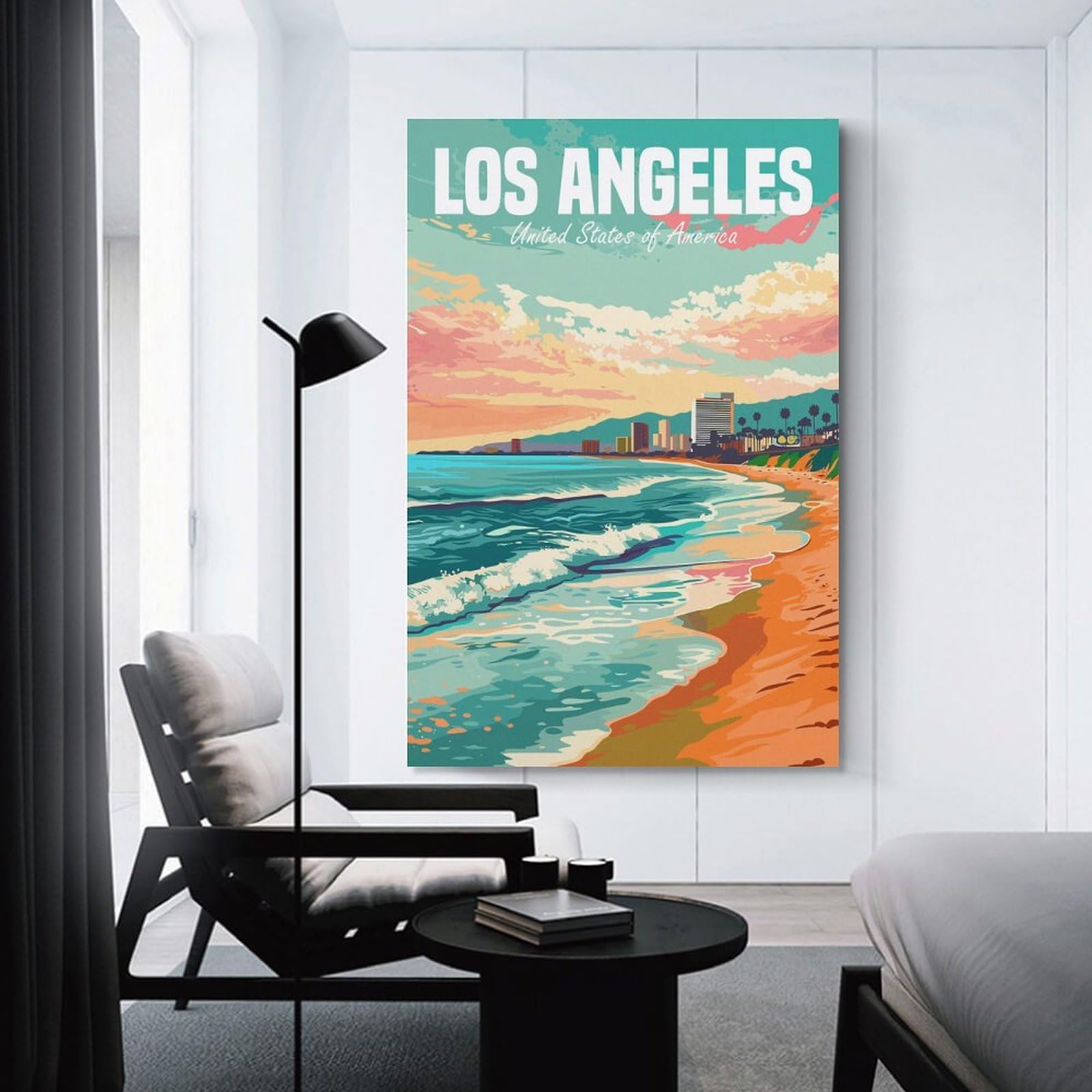 Junmoney Los Angeles USA Room Decor Wall Art 12x18inch(30x45cm), for Wall Displays, Bedrooms Or Room Updates, Ideal for Building A Coordinated Art Wall