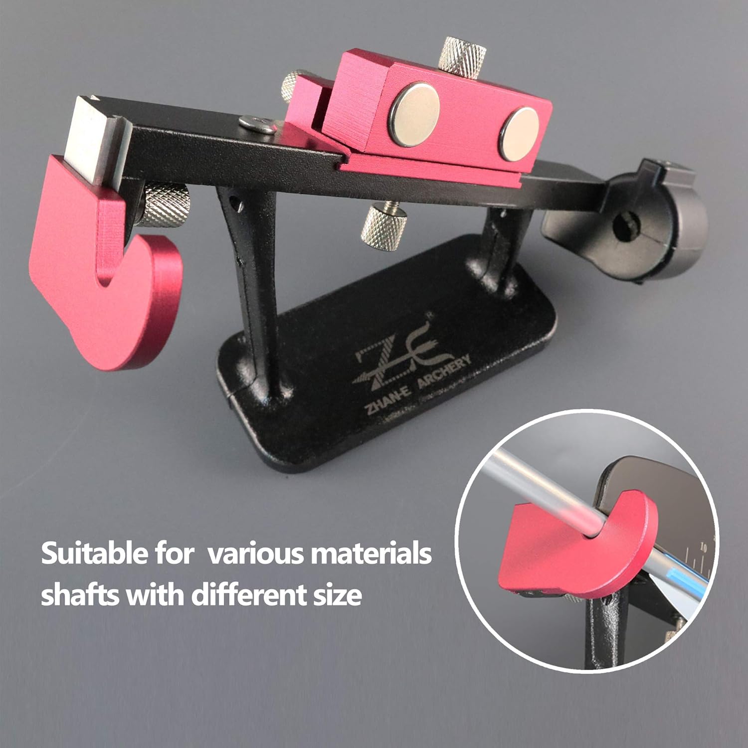 Archery Metal Fletching Jig Adjustable Arrow Fletching Stick Tool with Magnetic Straight Clamp Feather Vanes DIY Shaft Crossbow Bolts