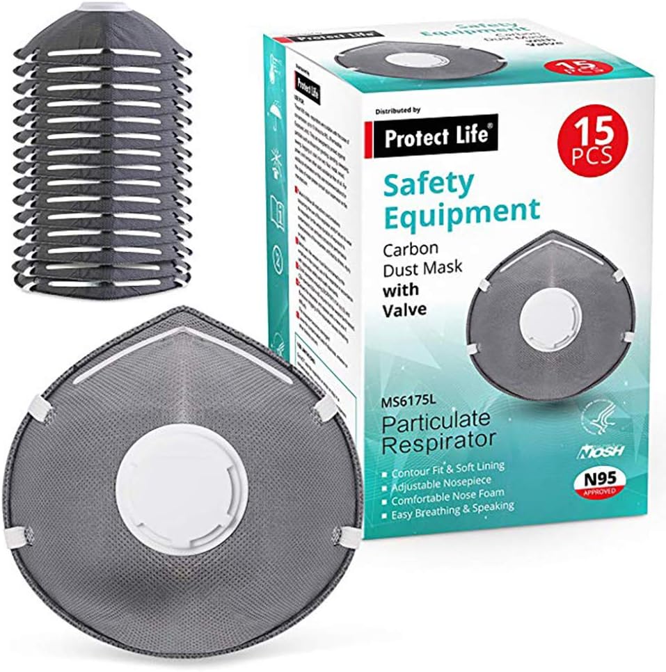 Disposable Dust Mask - 15 pack - N95 Respirator Mask - NIOSH Certified Safety N95 Mask - Fume Protection, Construction, Woodworking, Home, DIY
