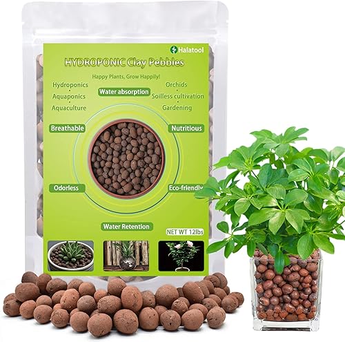 Miniatura 1 de Halatool Guijarros de arcilla orgánica de 12 libras de 0.157 in a 0.630 in para plantas, 100% natural, piedras de arcilla hidropónica para cultivo
