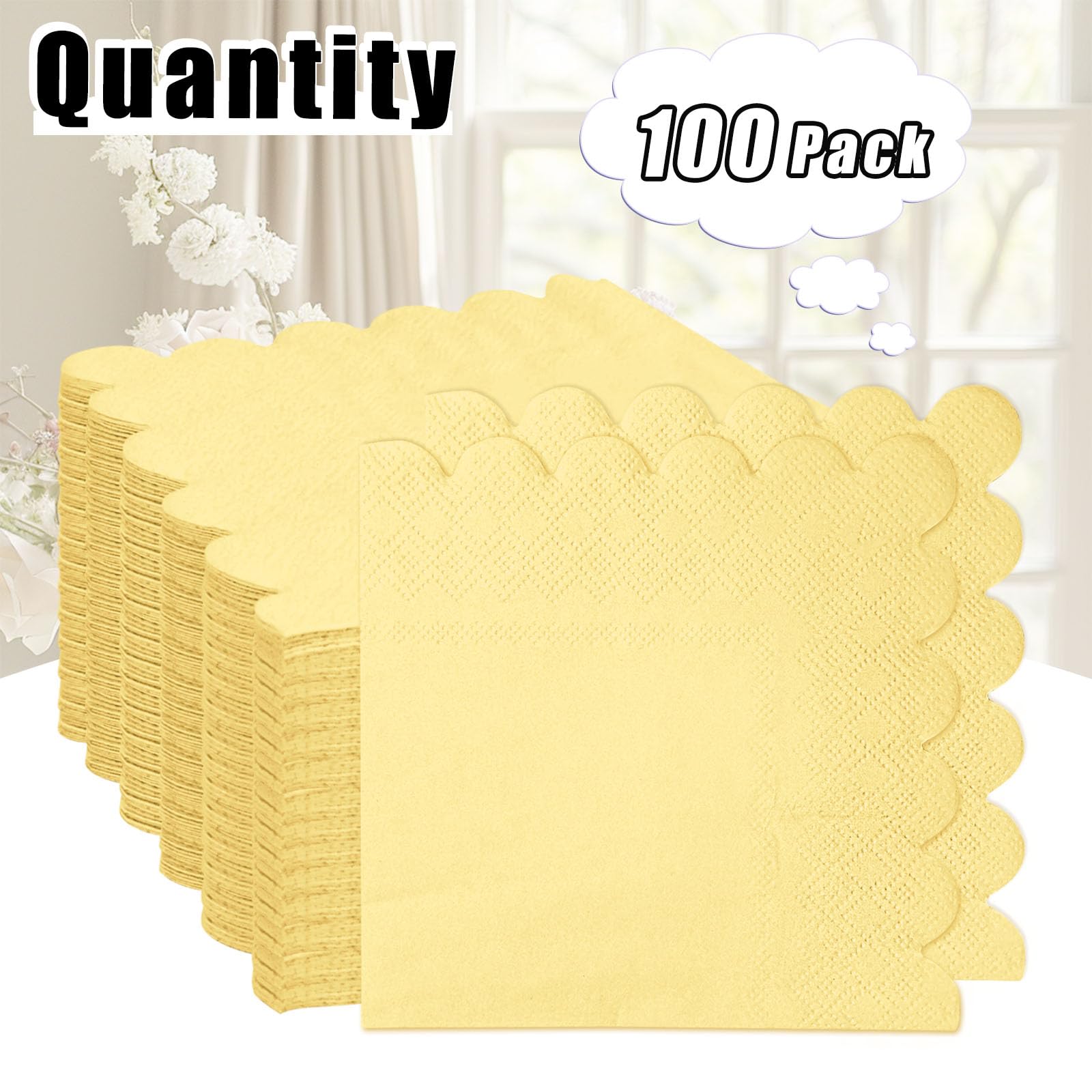 Lot de 100 serviettes en papier multicolores à bords festonnés pour mariage, anniversaire, mariage, dîner, fête (bleu marine) 12,7 x 12,7 cm Lot de 100 serviettes en papier multicolores à bords festonnés pour mariage, anniversaire, mariage, dîner, fête (bleu marine) 12,7 x 12,7 cm