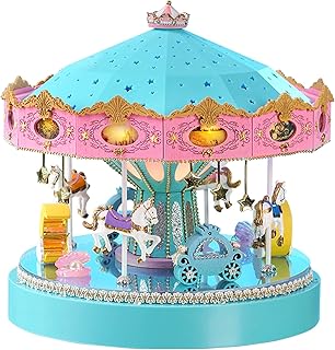 Spilay DIY木製家具付きミニチュア・ドールハウス・キット、1:24スケール・ミニハウス、ー&オルゴール&人形フィギュア付き、女性のガールフレンド恋人へのクリエイティブギフト(DH001)