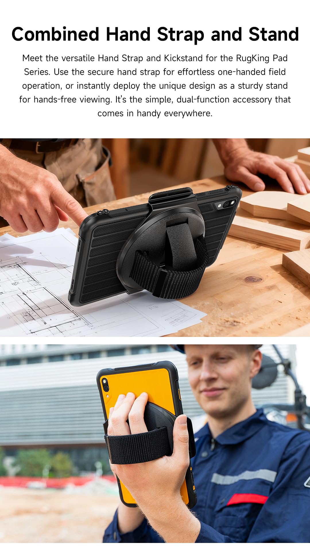 Ulefone RugKing Pad Pro Dragonne robuste pour tablette avec béquille