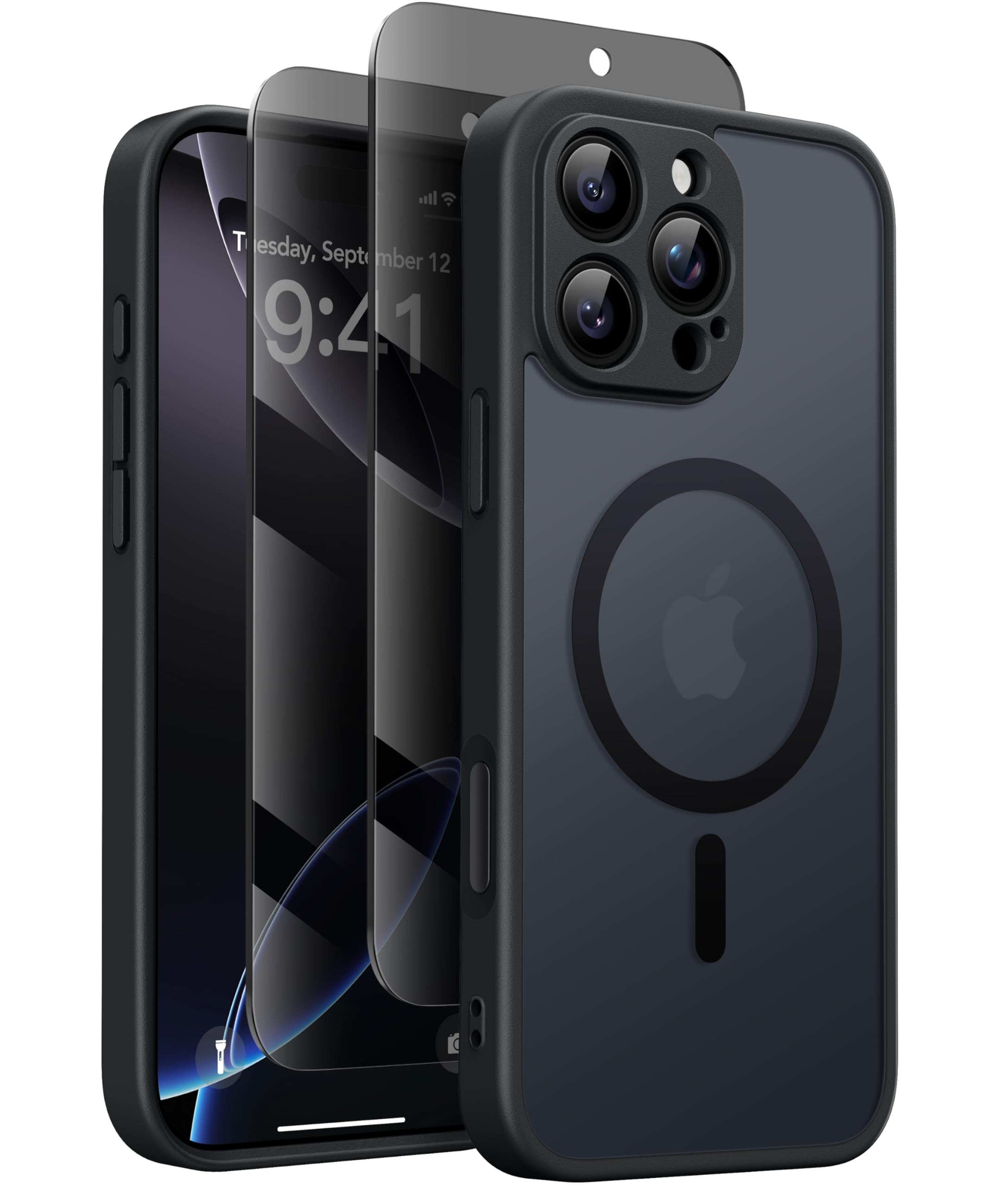 GOLBINBOX Matte Hülle für iPhone 17 Serie mit 1x Sichtschutz