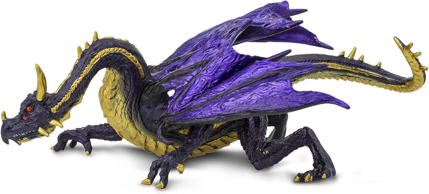 Safari Ltd. Midnight Moon Dragon Figurine - Hand-Painted, Detailed 9" Model Figure - Elusive Dark Dragon Toy for Boys, Girls & Kids Ages 4+