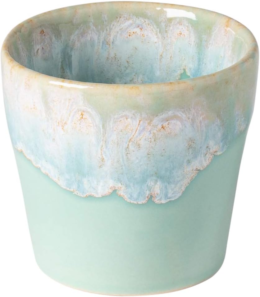 COSTA NOVA Stoneware Ceramic Dish Grespresso Collection Espresso Cups 2-Piece Set, 3 oz (Aqua)