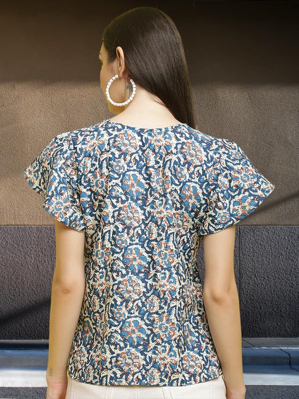 Image of Pinkmint Combo Top's for Women Stylish Ruffle Trim Petal Sleeve Tops (Pack of 2)