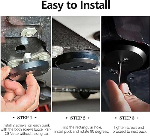 Miniatura 4 de PACEWALKER Corvette Jack Pucks Billet Adaptador de aluminio CNC para 1997-2023 Corvette C5 C6 C7 C8 Z06 Compatible con Porsche 964 993 996 997 911