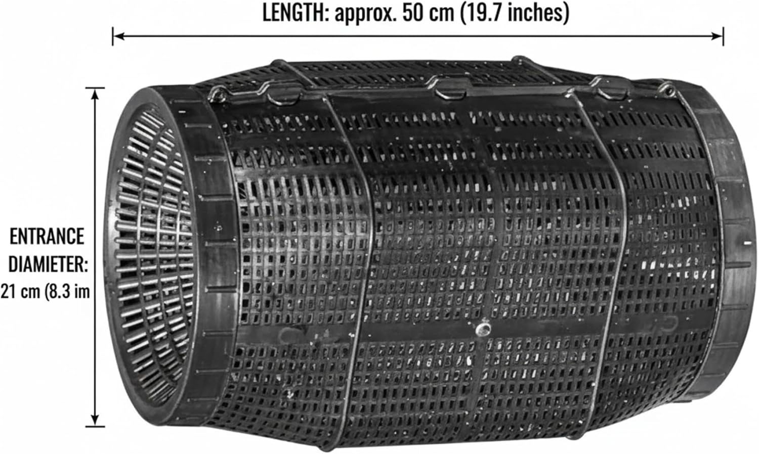 Fish Trap - 50cm Extra Large Escape-Proof Fish Basket with Bait Box, Two-in-One Design for Freshwater Fishing Supplies - Minnow Trap