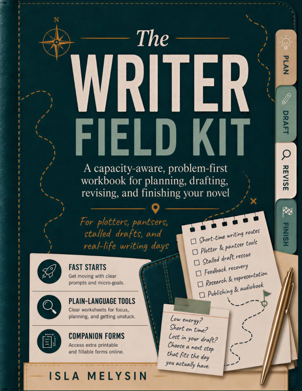 The Writer Field Kit: A capacity-aware, problem-first workbook for planning, drafting, revising, and finishing your novel