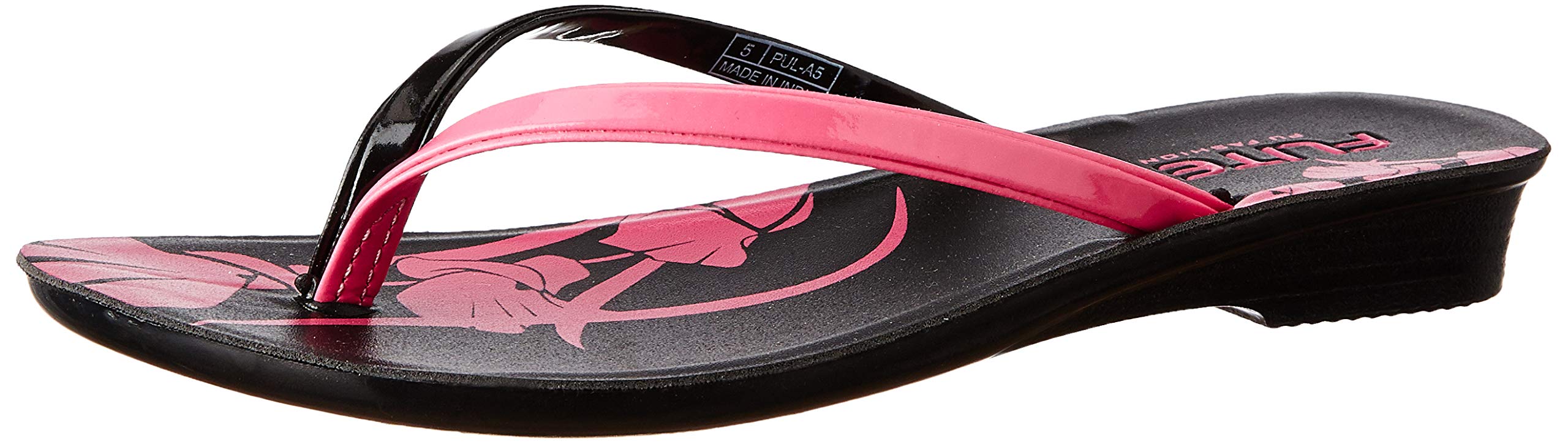 Flite Pu Womens Pul0a5l Black Pink Slippers Pul0a5lbkpk0005