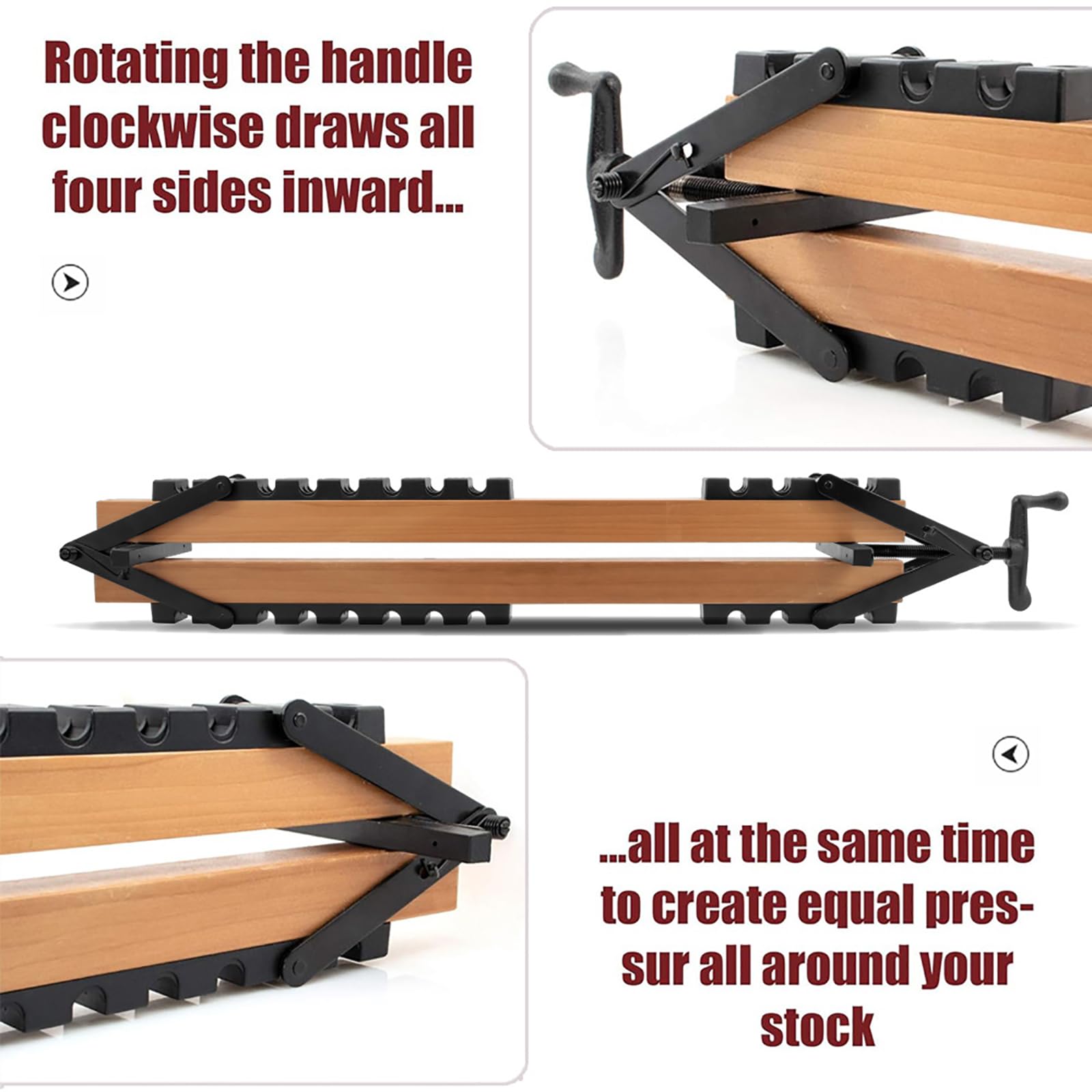 Abrazadera de liberación de presión de 4 vías para sujetar placas, placas de madera, pinzas de esquina, soporte para carpintería, juego de abrazaderas, placas laminadas