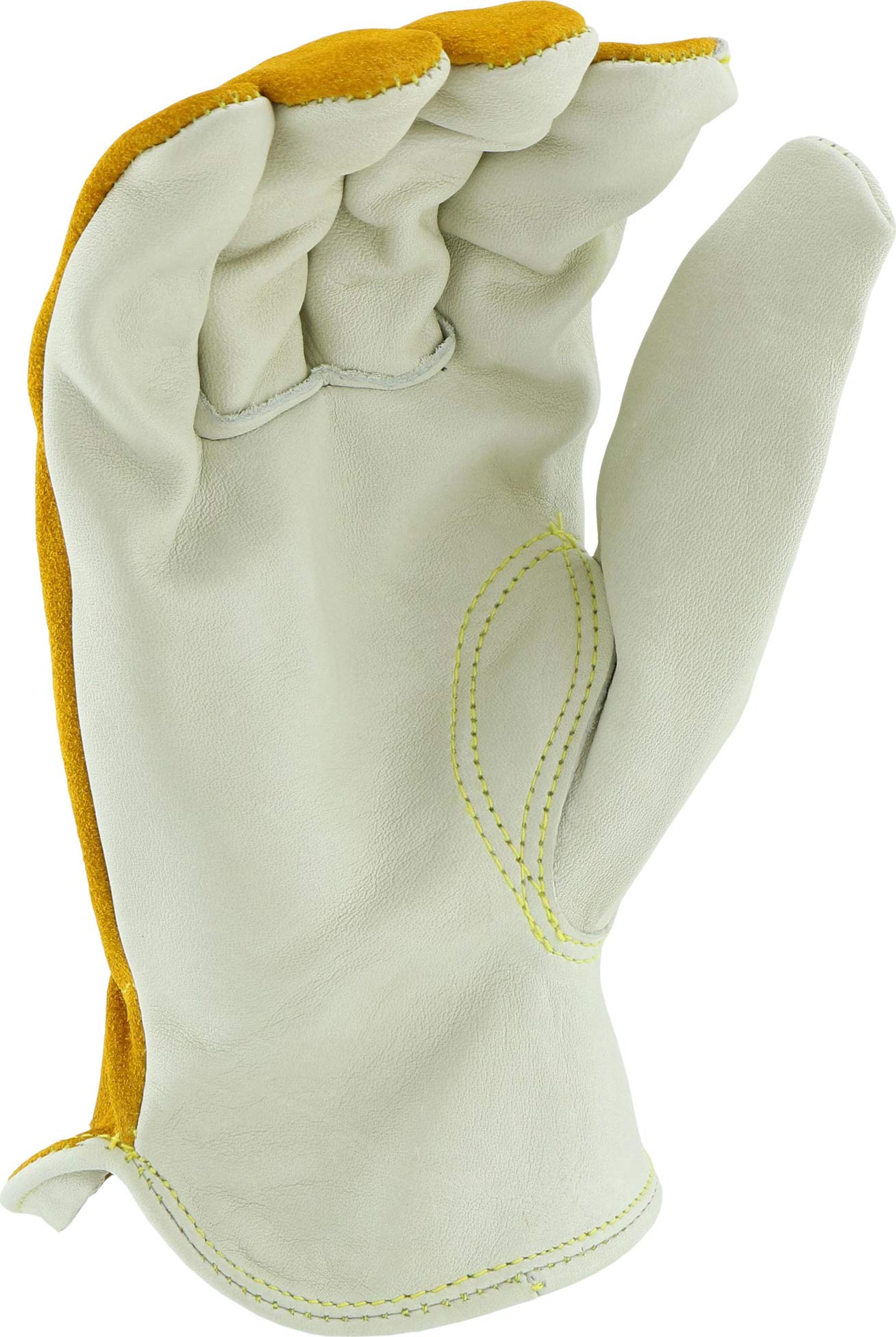 IRONCAT 9414 - Guantes de trabajo para conductor, piel de vaca, XXXL, marrón/blanco (Tan/White), 1