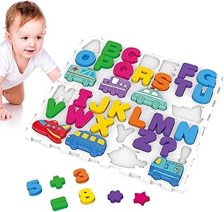 Comprar Rompecabezas con formas de números del alfabeto, juego de letras a juego de madera,Juego de mesa de correspondencias para números de letras | Juego de reconocimiento de formas y colores para niñas, ni