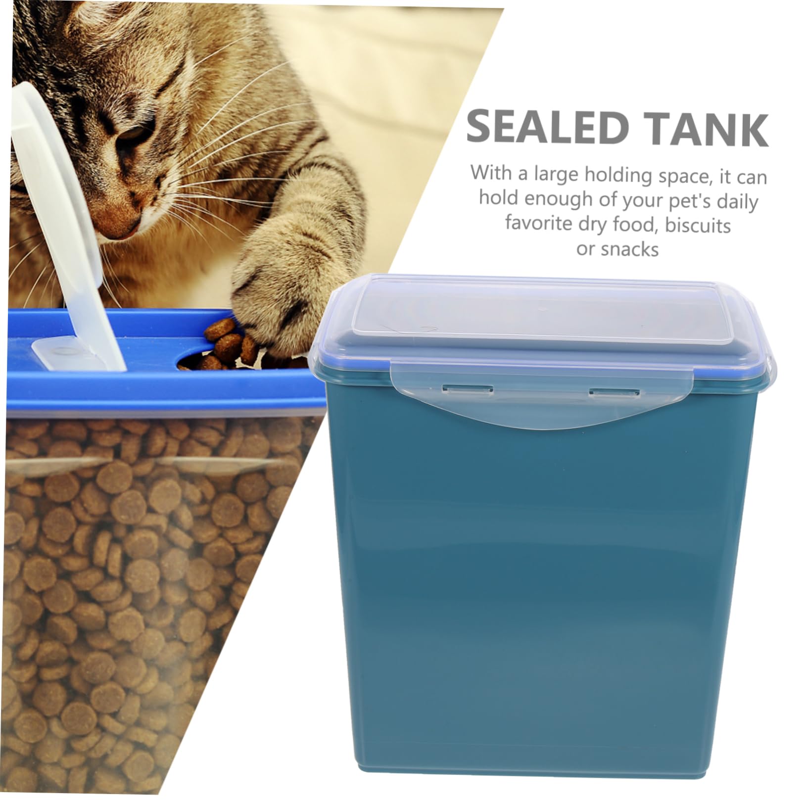 VANZACK Barril De Almacenamiento Para Perros y Gatos Contenedor De Granos Sellado Caja De Comida Para Mascotas Para Cocina o Comedero