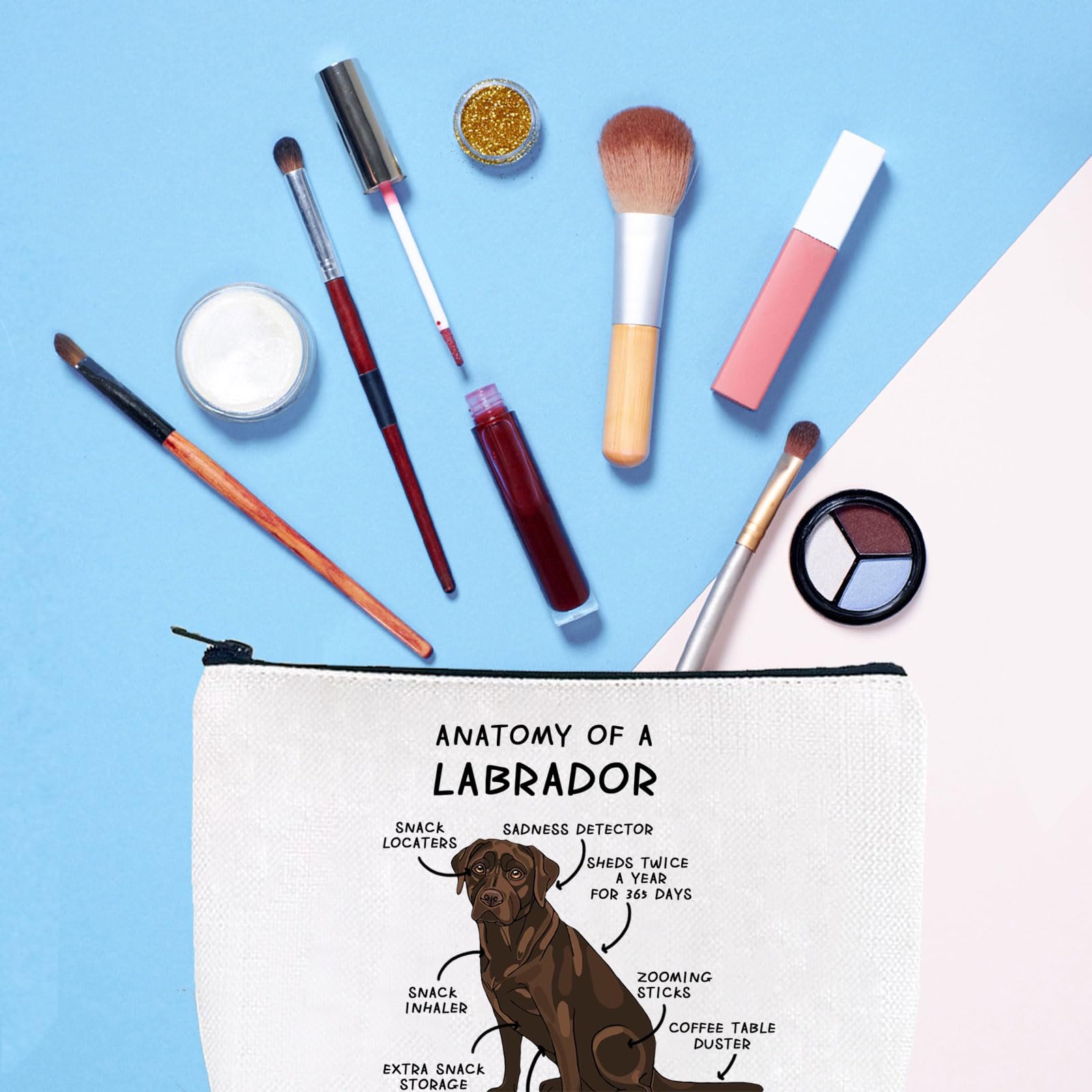 Chocolate Labrador Retriever Makeup Bag - Lab Dog Mom Gift - Cosmetic Bag (Labrador Owner Lover), Of a Labrador 3uk - Image 4