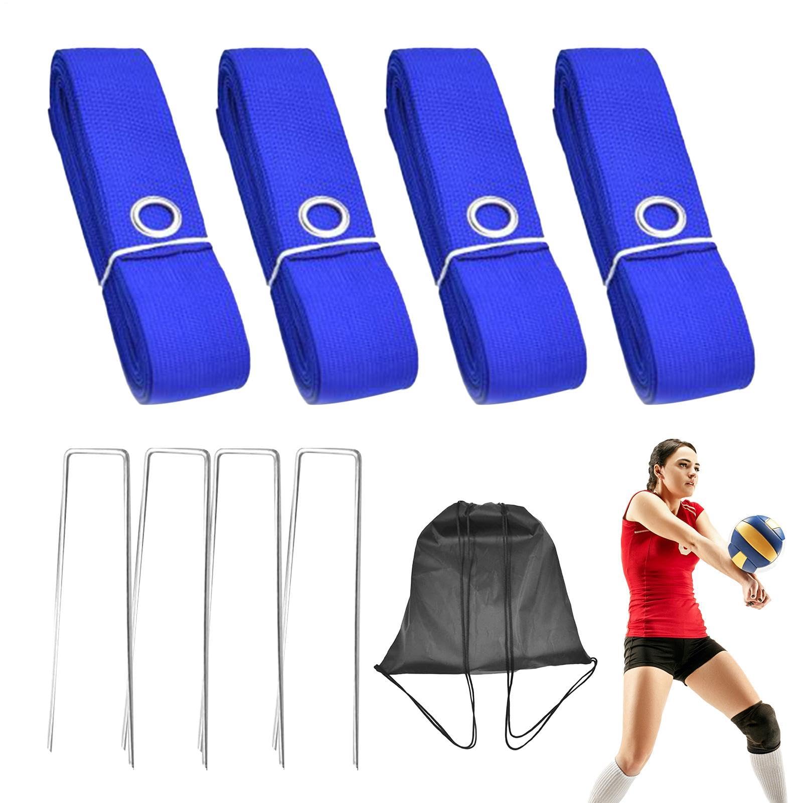 Linee Beach Volleyball per Sabbia Set Segnalatori per Sabbia Sportiva | Linee Segna Confini per Pallavolo per Uso su Spiaggia, Casa, Prato Esterno, , Campo, Torneo
