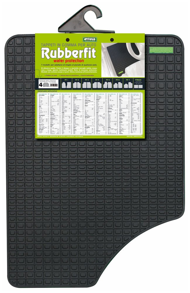 Cora Coppia Tappeti Anteriori Rubberfit Fit-4, Nero
