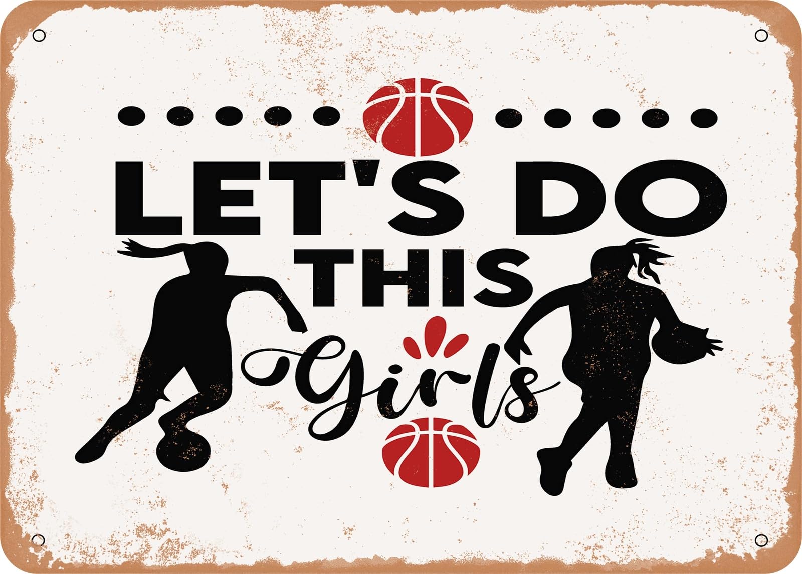 Miaomansenstore Girls Metal Sign - Lets Do This - Vintage Look Sign Home Decor