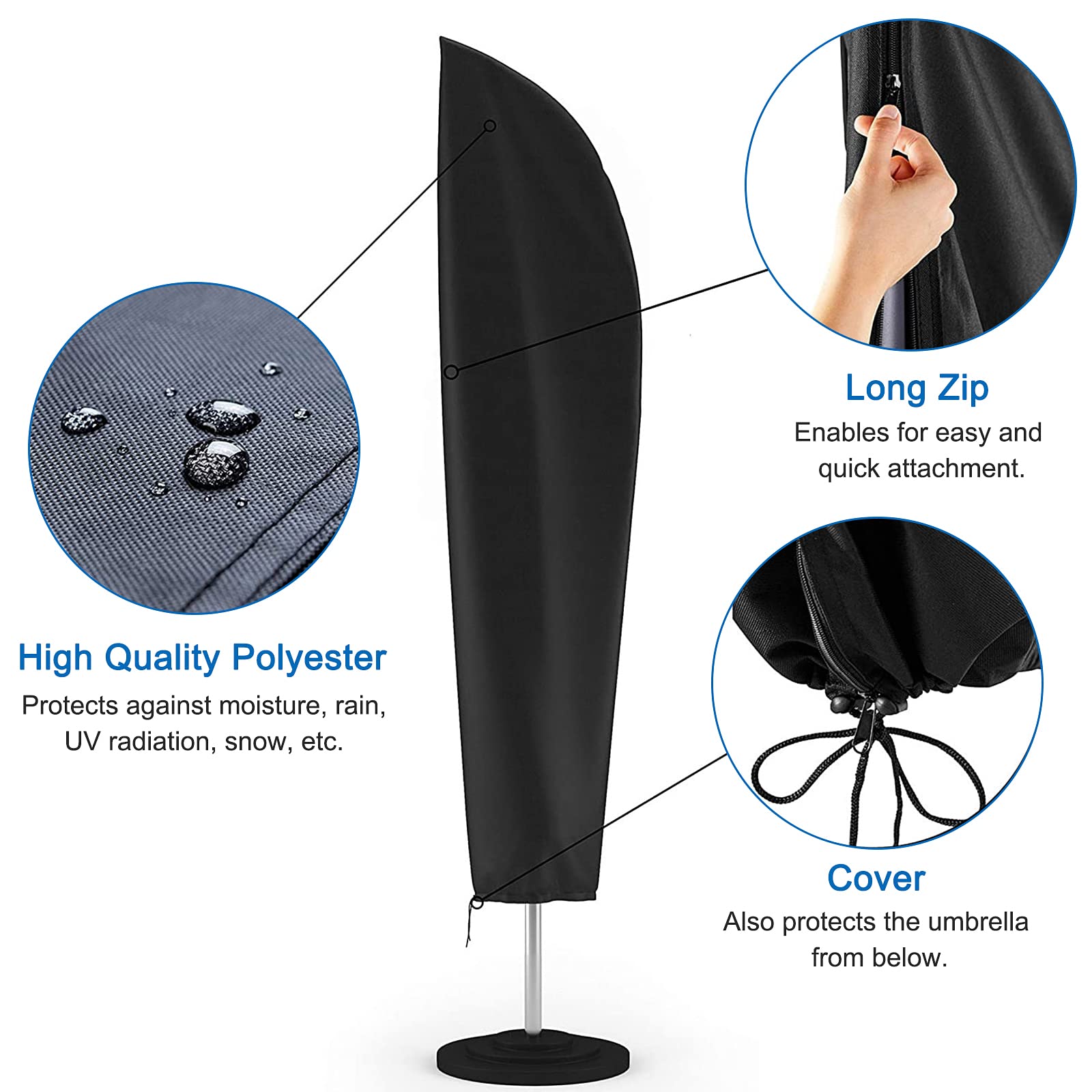 Nifogo Housse Parasol Deporte 265X 40/70/50cm/Anti-UV,Couverture De Parasol, Couverture De Parapluie De Jardin Imperméable,Décoloration,pour Parasol De Jardin Exterieur Deporte1