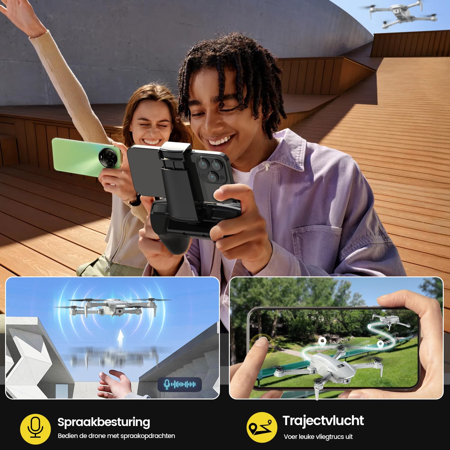 Drohne mit Kamera 1080P,RC Faltbare FPV Drone mit 2 Akkus Lange Flugzeit,Bürsten