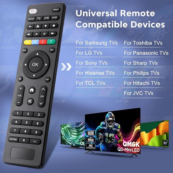 Universal TV Remote, for Samsung,LG,Sony,Hisense,TCL,Toshiba,Panasonic