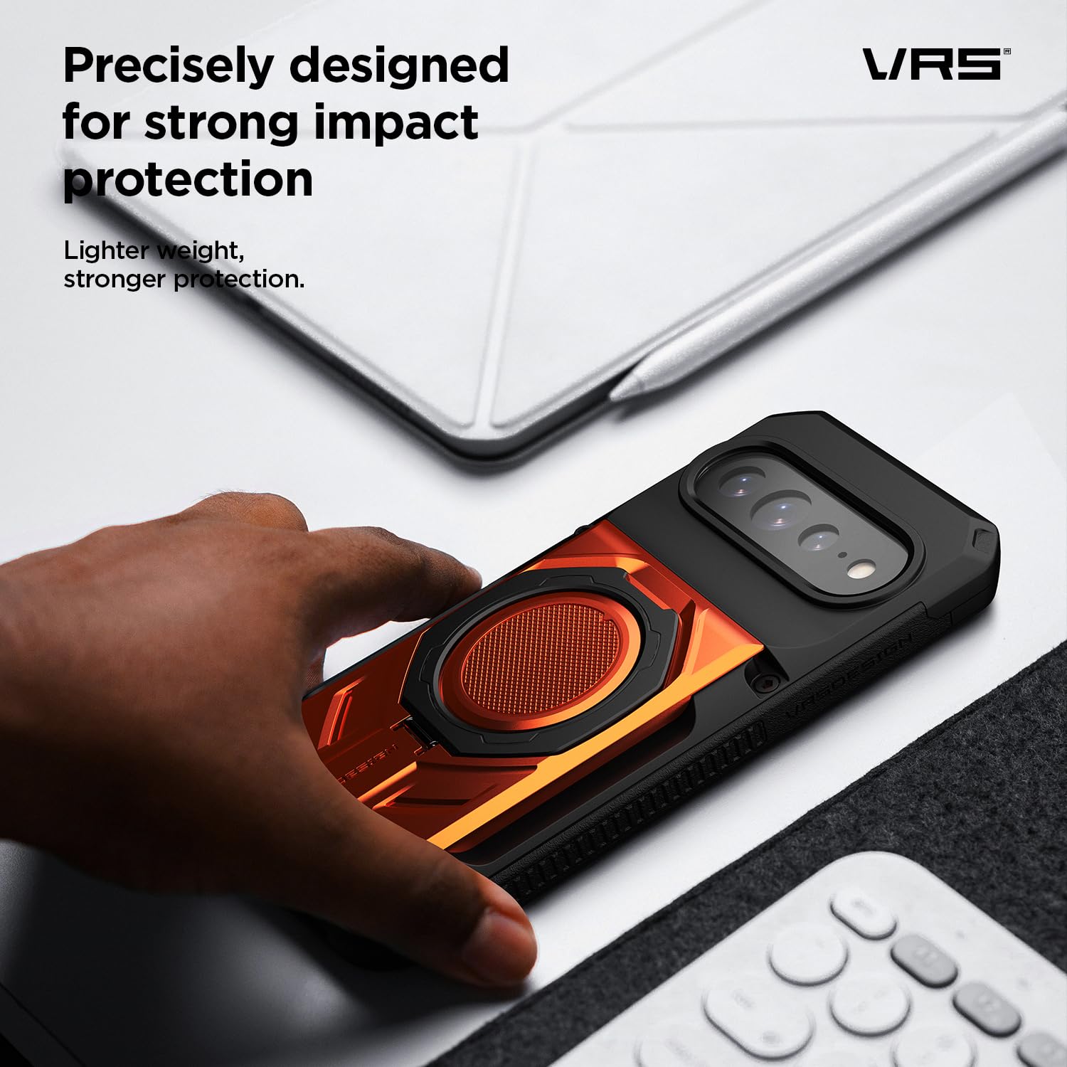 VRS DESIGN Damda Glide Hybrid per Pixel 11 Pro XL - Nero Opaco | Nessuna ricarica wireless | Custodia a portafoglio magnetica | Conserva 3-4 carte