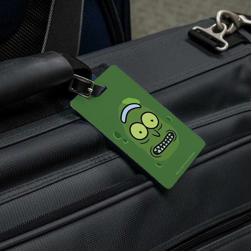 Amazon.com: Rick and Morty Pickle Rick Face Luggage ID Tags Carry