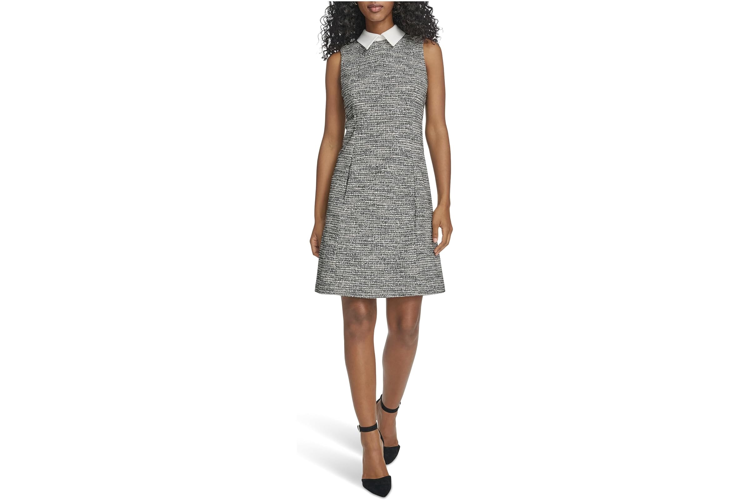 Платье Calvin Klein Sleeveless Tweed Aline with Collar