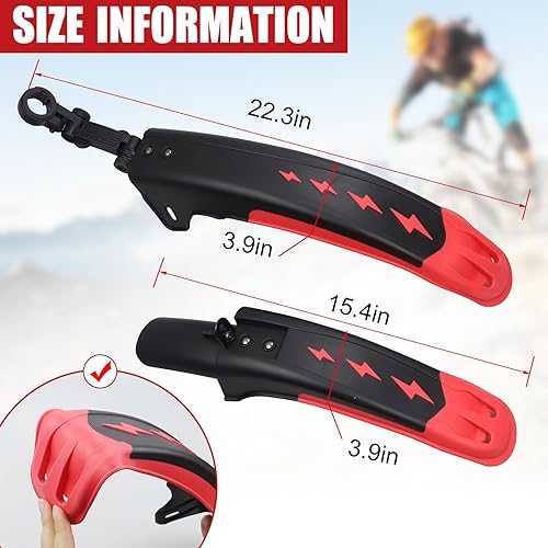 Miniatura 2 de WEEROCK Juego de guardabarros de bicicleta de 242627.5 pulgadas, guardabarros delantero y trasero, guardabarros para MTB, juego de guardabarros