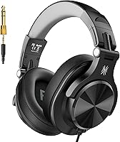 OneOdio A71D Hi-Res Wired Over-Ear Studio Headphones for DJ Mixing Recording Podcast - Foldable 40mm Drivers 3.5/6.35mm Plug Black
