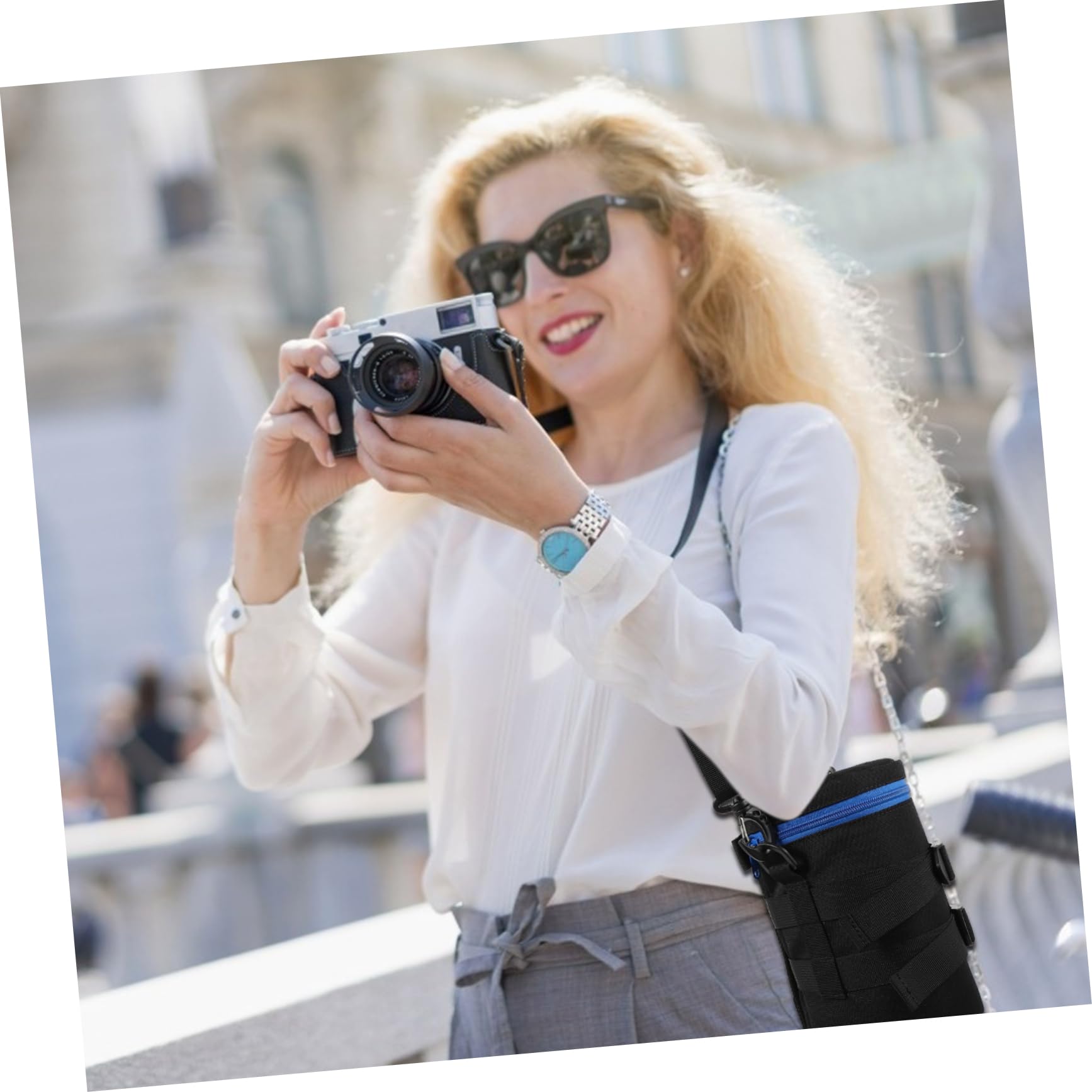Borsa Protettiva Antiurto per Obiettivo Fotocamera Dslr e Portatile, Custodia in Poliestere Resistente All’acqua Cerniera Scorrevole, per Fotografi e Accessori da Viaggio
