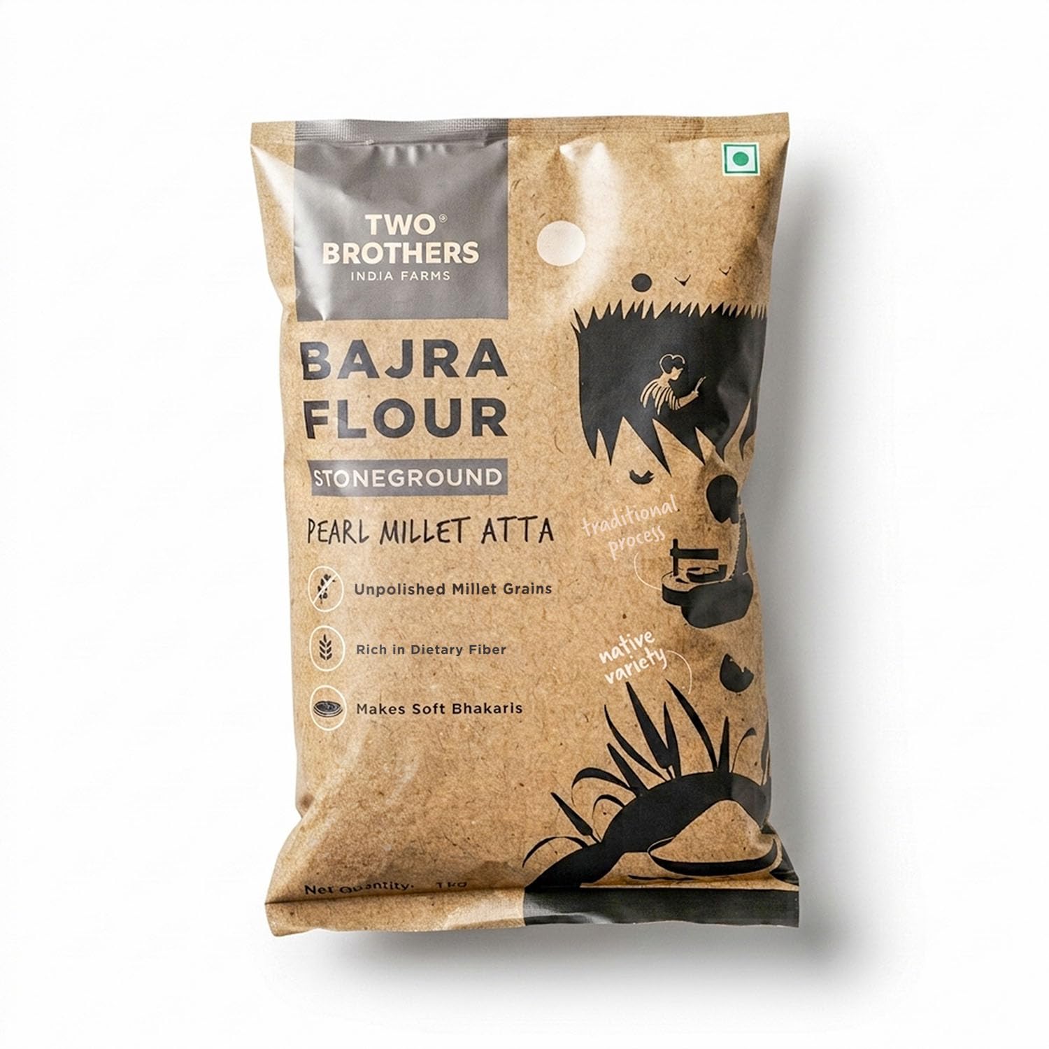 Two Brothers India Farms Bajra Atta 1kg