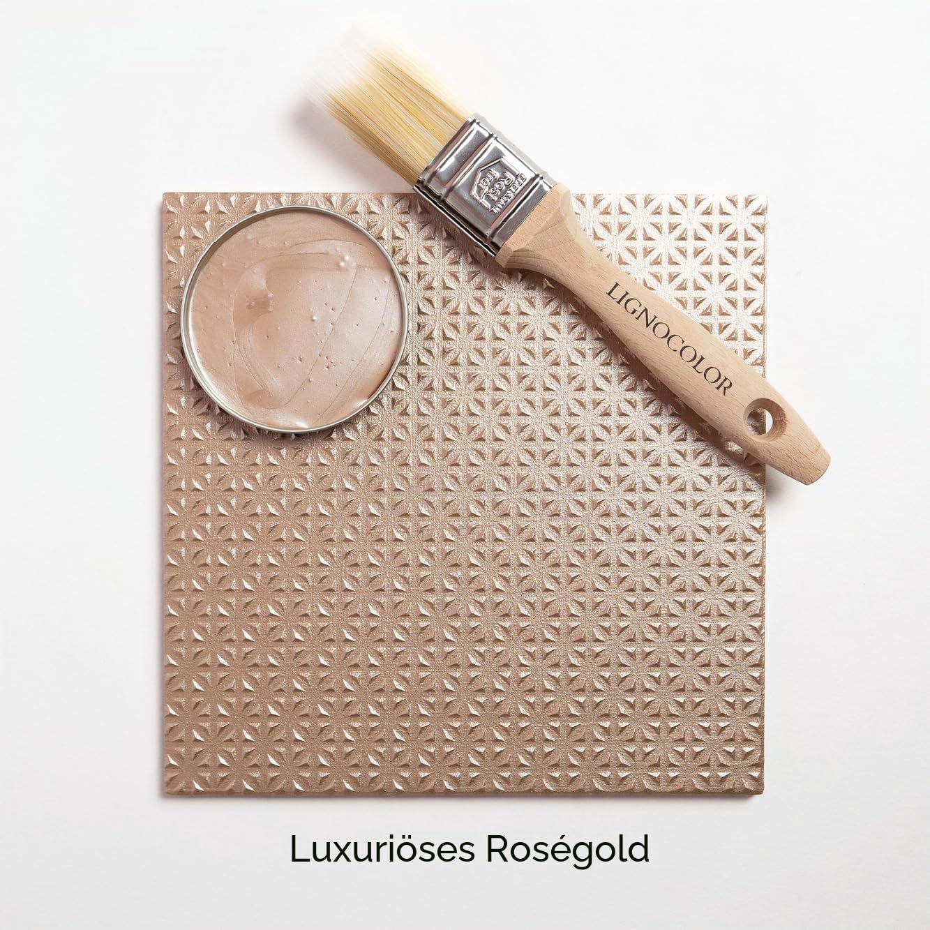 Lignocolor Metallic Wandfarbe| effektvoll glänzende Metallicfarbe für Wände, Tapeten uvm. | viele Farbtöne verfügbar (Luxe Rose Gold, 2,5 L)