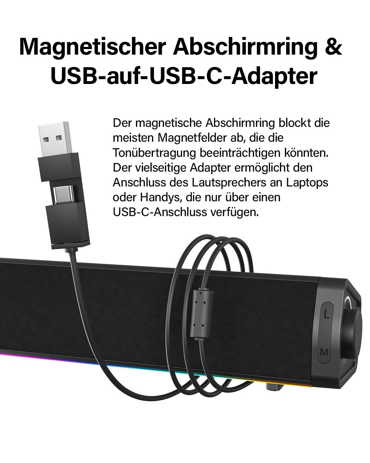 PC Lautsprecher USB für Desktop, Monitor, Laptop