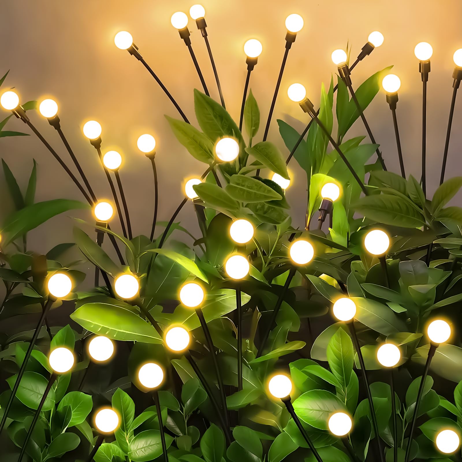 FIFlying Lampade solari per esterni da giardino, 6 pezzi 8 LED lucciole luci solari per esterni, nuove altezze opzionali, 8 modalità, luce lucciola, IP65, impermeabili, per pathway Yard Patio, YHC008