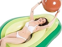 Vista 3 de Jasonwell Juego de flotadores inflables de aguacate y tiburón con bola