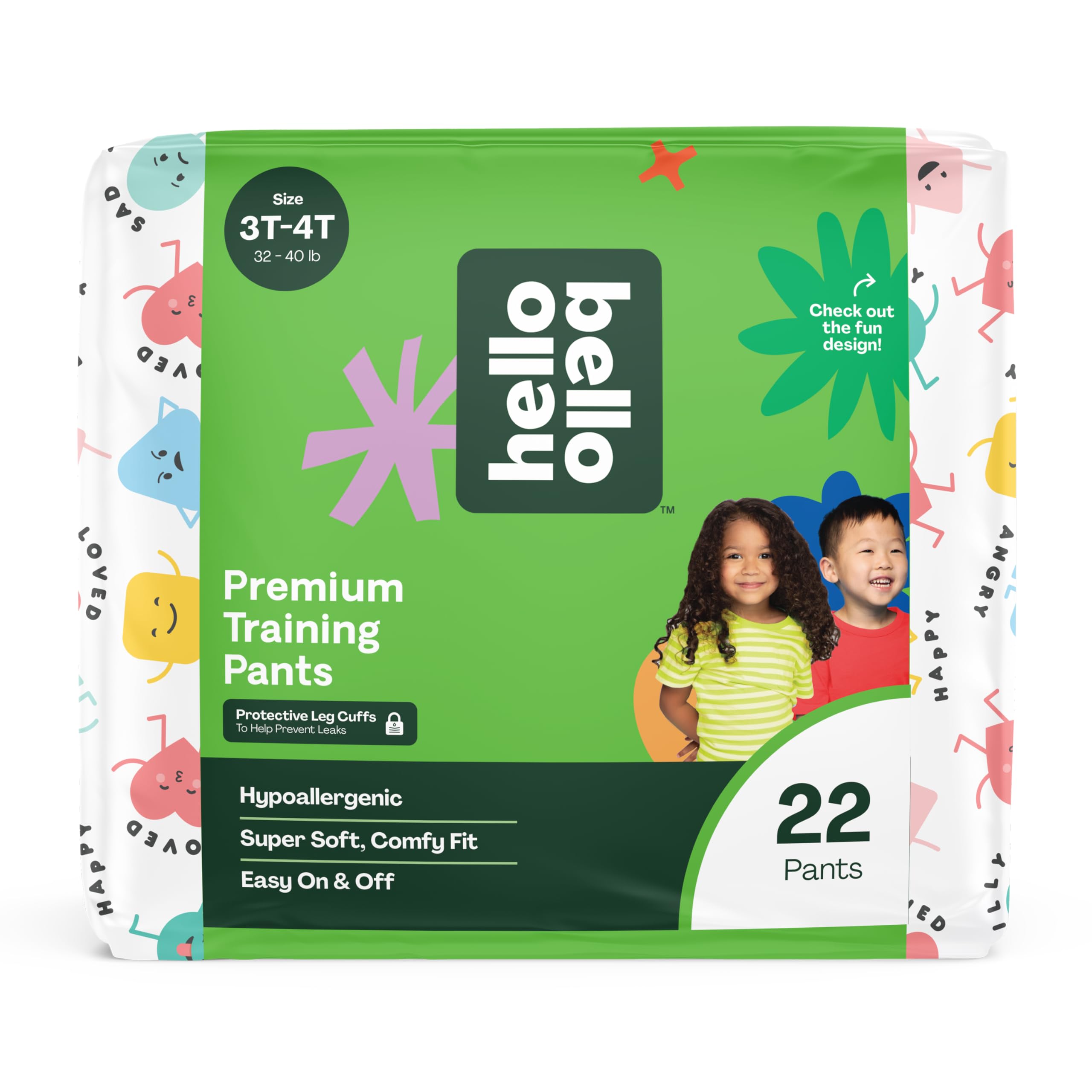 Hello Bello Training Pants 3T-4T, All About Feelings Design, 22ct Jumbo Pack