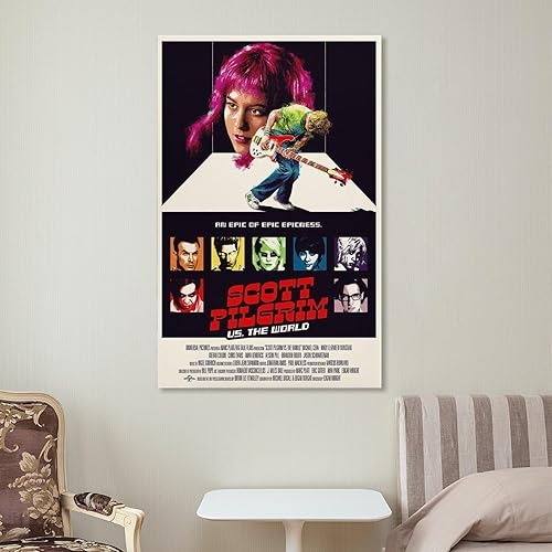 Miniatura 7 de Póster de película Scott Pilgrim Vs. The World, impresiones artísticas en lienzo para decoración de pared, decoración de habitación, decoración de