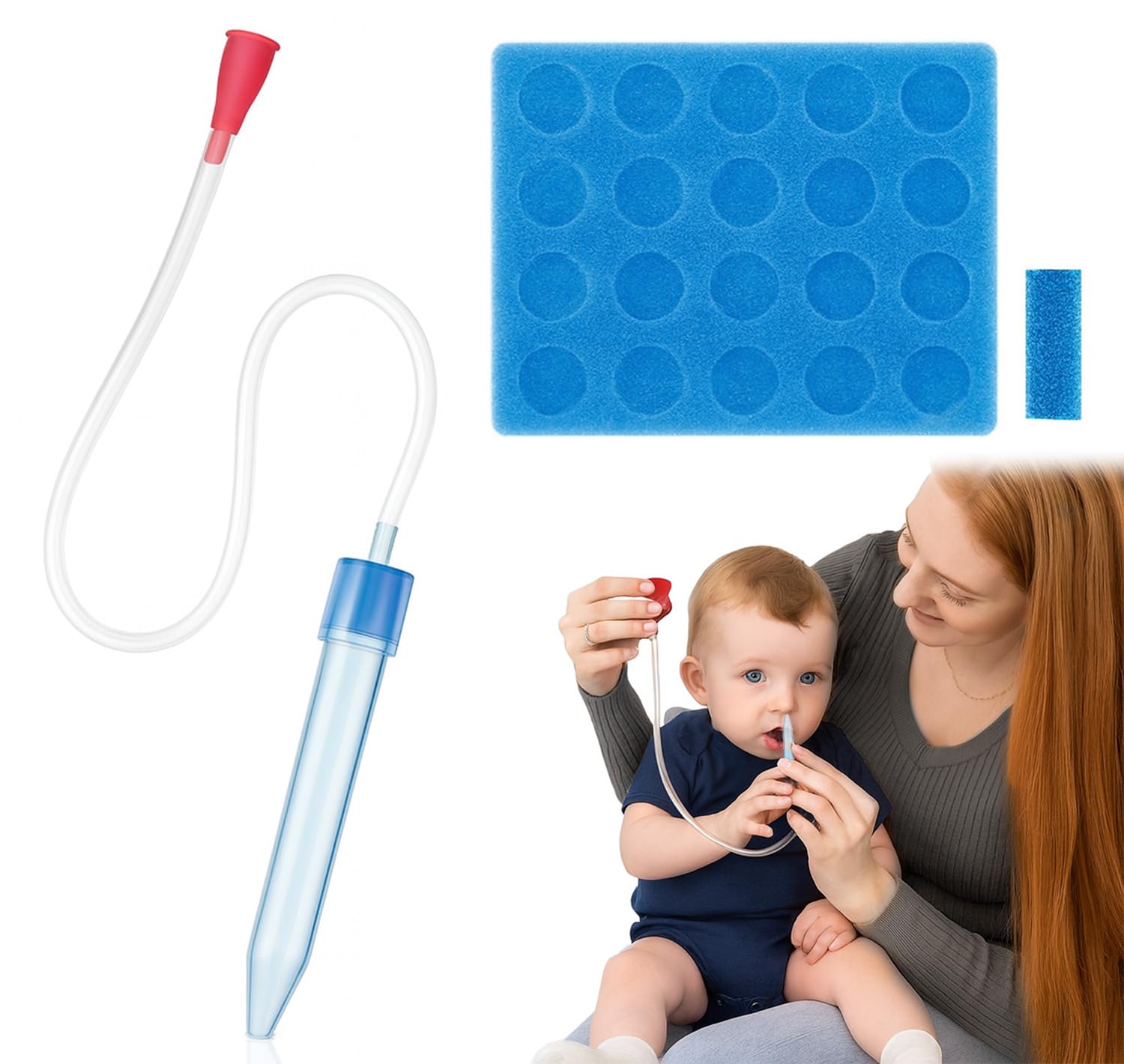 PANCA Baby Nasal Aspirator Mucus Sucker Nose Cleaner with 20 Hygienic Filters | Gentle Suction Pump for Infants & Kids | Safe Nose Cleaner for Newborn Congestion Relief, Easy to Clean & Travel-Friendly