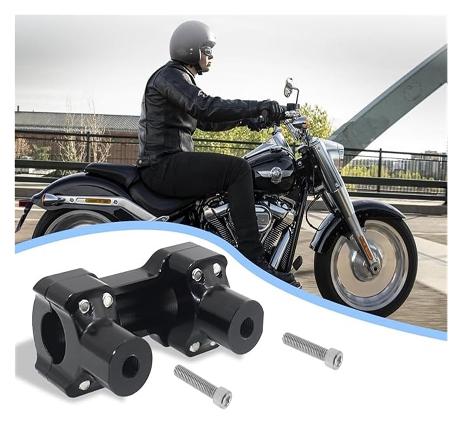 Élévateurs De Guidon 2 Pouces Haut avec Zone Couverture Serrage 1.25 pour Davi&dson Softail, Fat Boy, Breakout, Dyna, Touring Moto Pontet Guidon