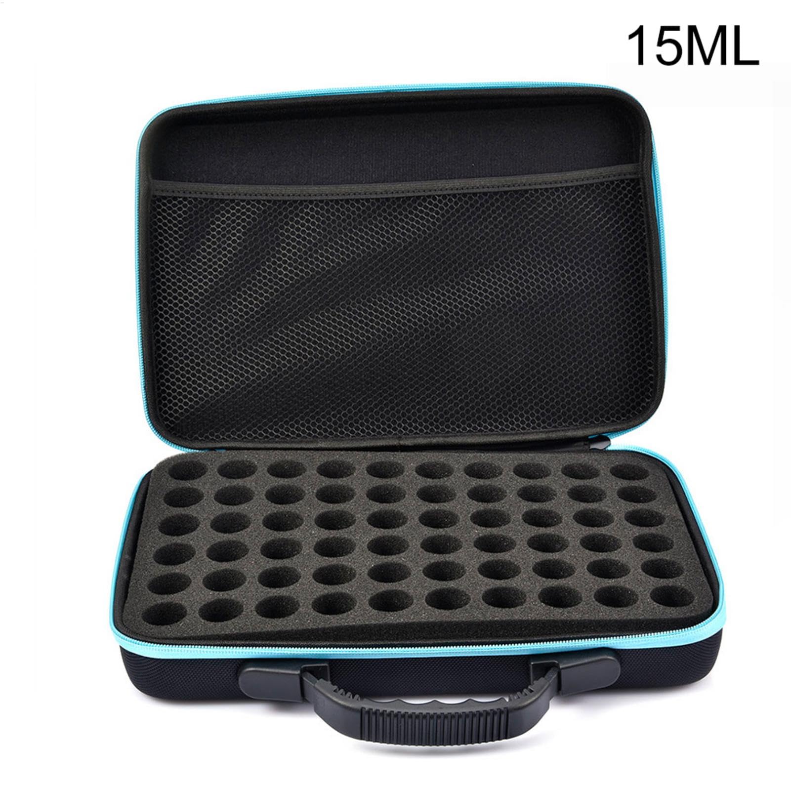 Essential Oil Box, 60 Holes Storage Box for Essential Oils 10ml 15ml, Shockproof Essential Oil Carrying Case, Nail Polish/Essential Oil Organizer, Blue, Refer to description - 2