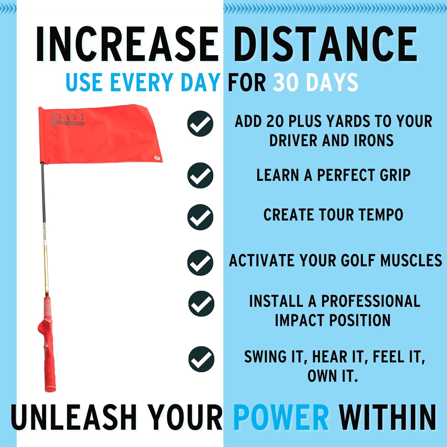 SureSpeed Golf Swing Trainer Aid Increase Swing Speed, Distance and Consistency Portable Golf