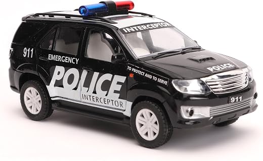 Centy Toys Plastic Police Interceptor Fortune Pull Back Car, Number Of Pieces: 1, Black, Kid