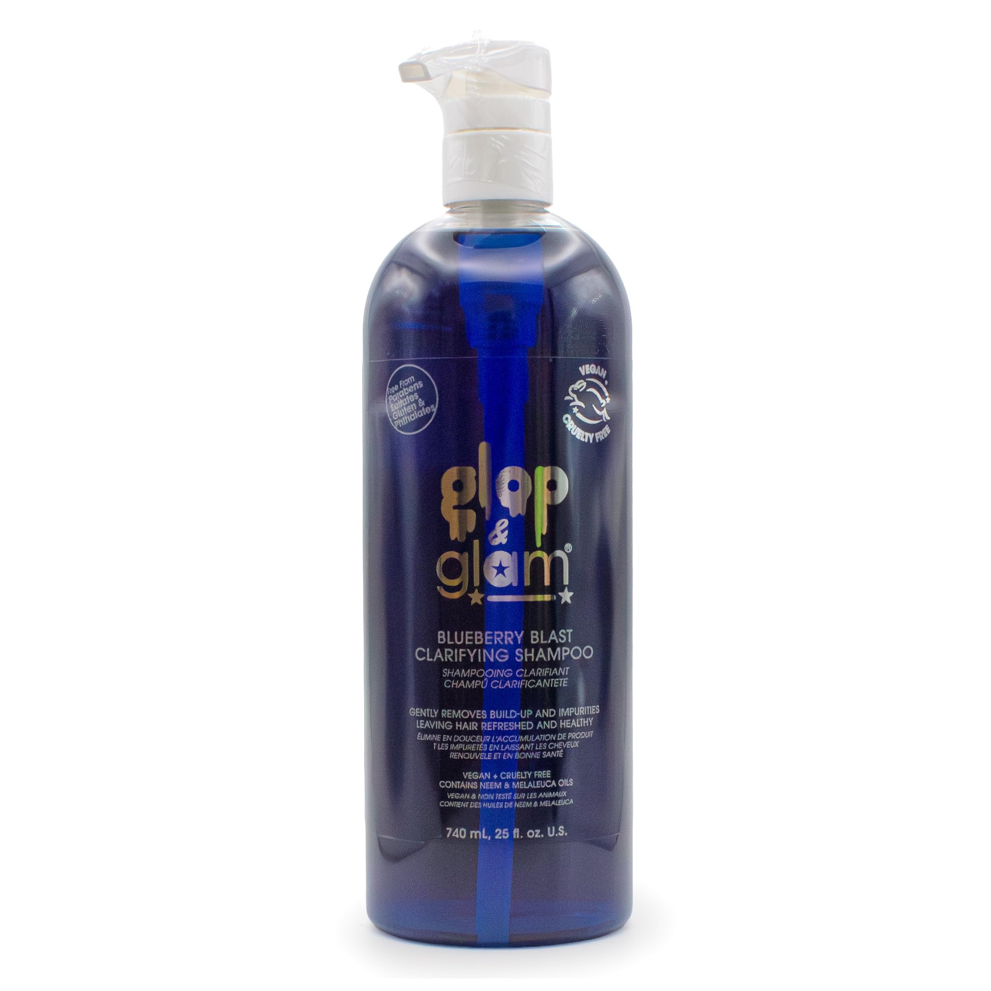 Glop & Glam® Blueberry Blast Clarifying Shampoo for Kids (25.0 fl oz) | Paraben, Phthalate & Gluten Free | Gentle Formula | Removes Build-up & Residue | Great for Swimmers | Refreshes | Color Safe