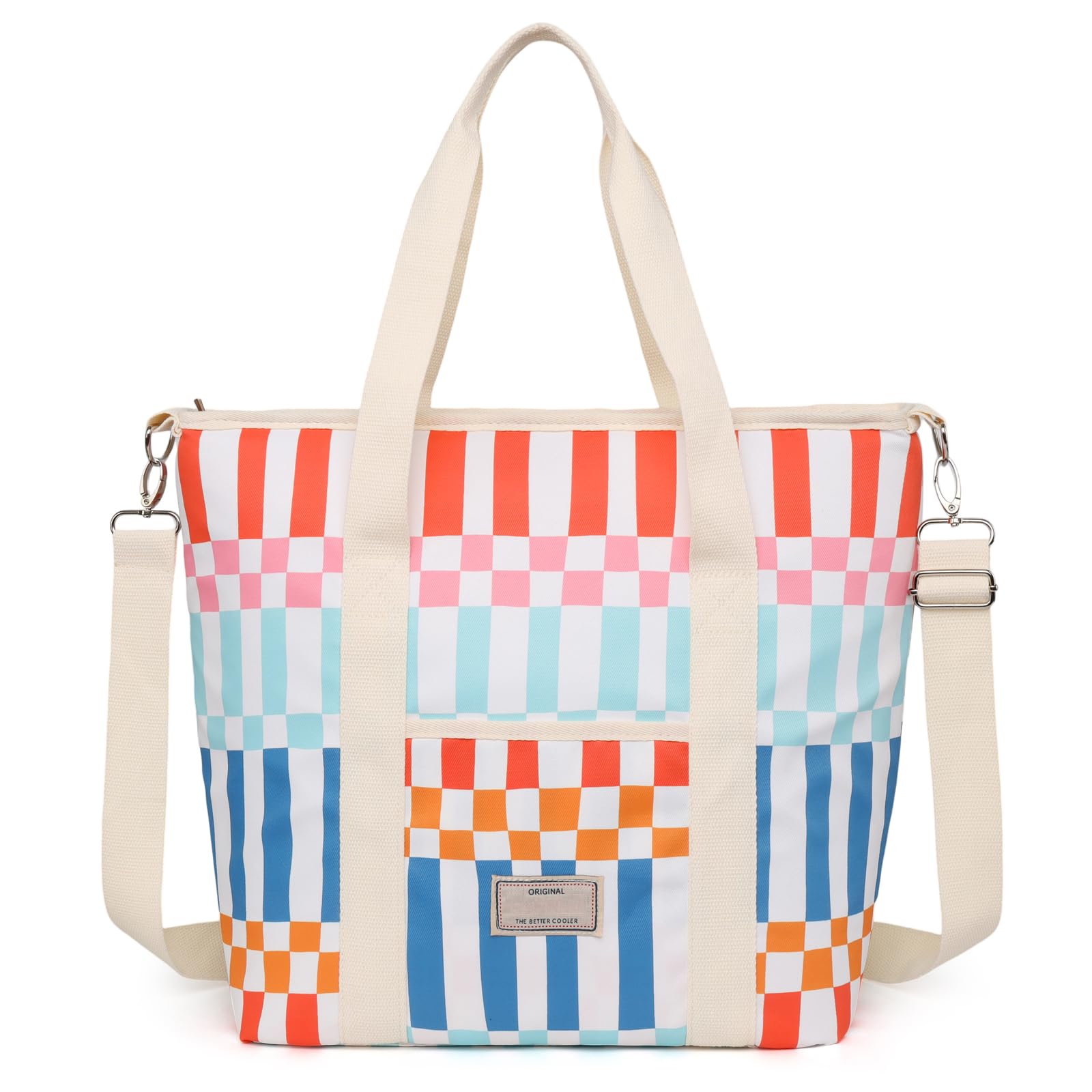 Nanxson 9L/15L/29L Large Insulated Lunch Bag for Women Adult Reusable Leakproof Picnic Lunch Box Freezable Cooler Tote Bag (29L,B-Multicoloured Plaid)
