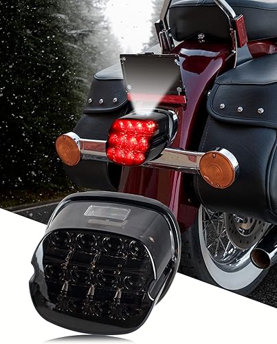 Miniatura 9 de NTHREEAUTO - Luces traseras LED rojas para motocicleta, luces traseras de freno compatibles con Harley Touring Dyna Road King Electra Glide Street